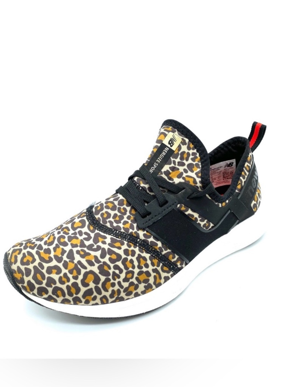 New Balance Women’s Leopard Print Slip-On Sneaker - Black/Tan size 7